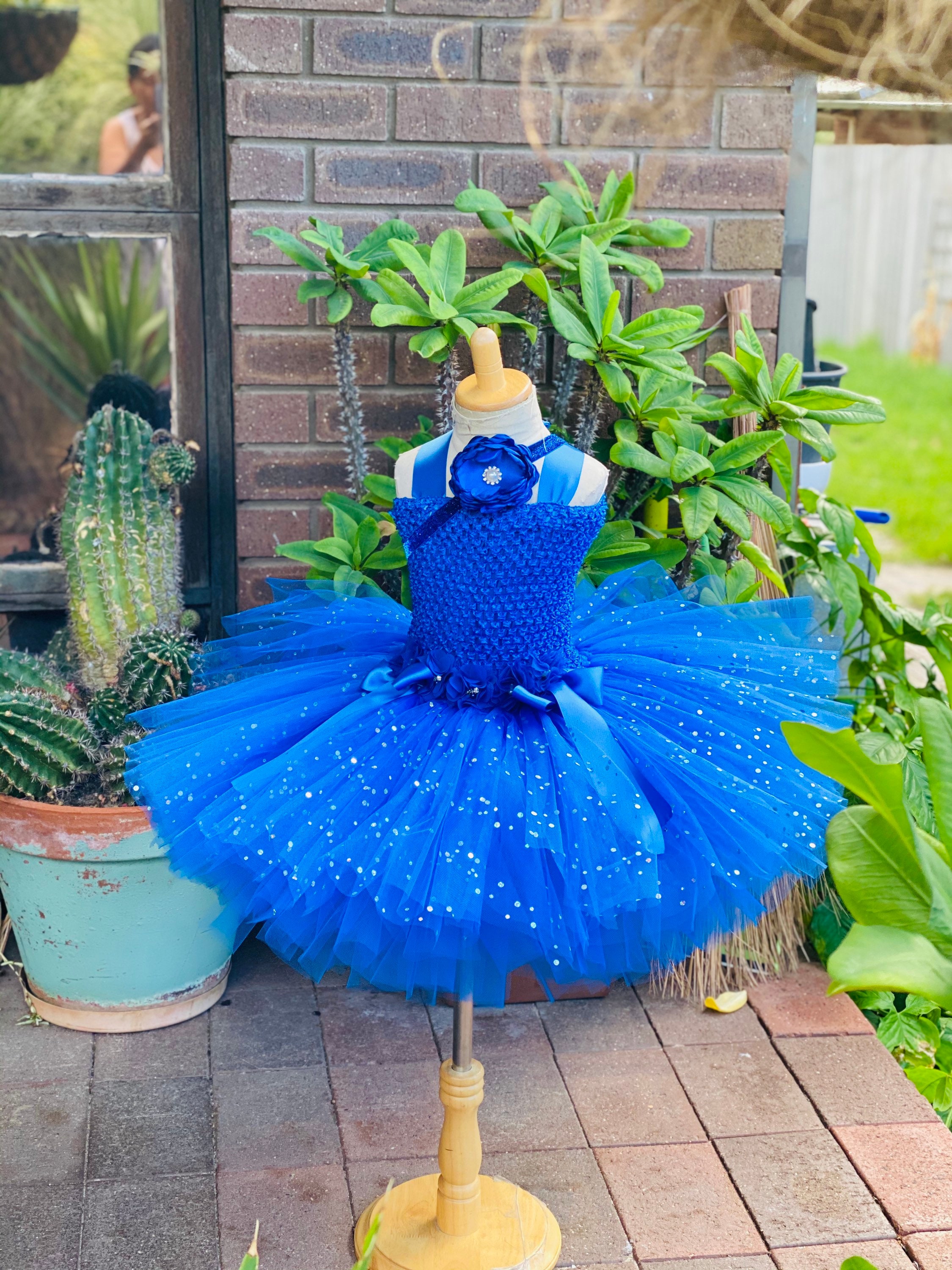 Glittery Royal Blue Tutu Dress knee Length Baby Tutu-royal Blue Tutu Dress  Choose Colour -  Norway