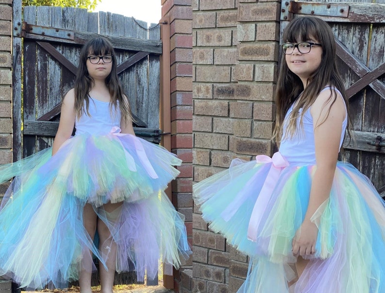 photography High Low Tutu skirt-Pastel Skirt flower girl outfit Pastel High low tutu for Infants