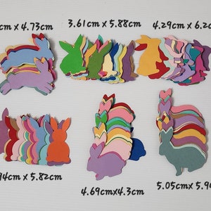 Bunny paper - Sale 100pcs bunny shaped die cut cardstock - Sale Easter confetti , scrapbooking, card making. Mix shape and colors
