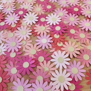 Coriandoli di margherite - Coriandoli di fiori di margherite in tonalità di rosa - coriandoli per feste - coriandoli, decorazioni per compleanni, decorazioni da tavola