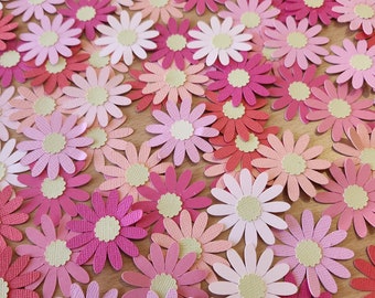 Daisy confetti - Shade of pink Daisy flower  confetti - party confetti - confetti, birthday decor , table decoration