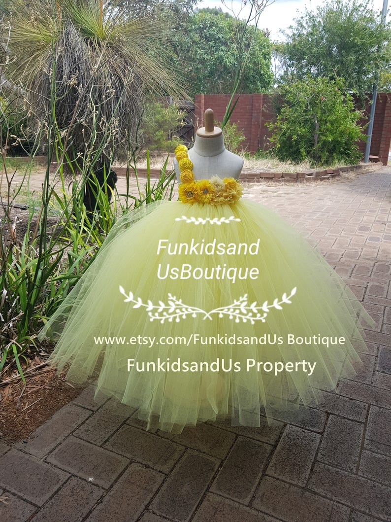 photo shoot Dress Pageant LemonPale Yellow Birthday Tutu Dress Yellow Flower girl Tutu Dress