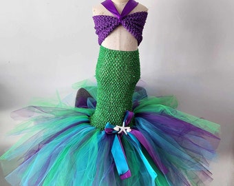 Mermaid Tutu Dress - Princess mermaid Tutu Dress Green Purple  Turquoise Tutu -   Under the Sea tutu theme