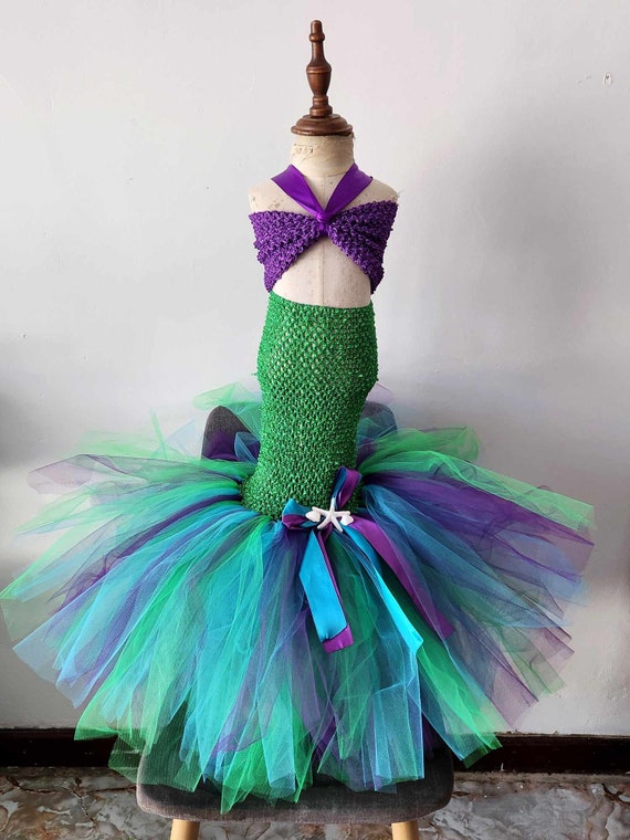 blue green tutu dress 3 Shades of Green Tutu Skirt + Corset
