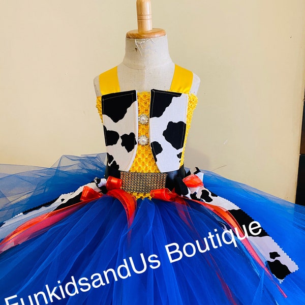 Cow girl Tutu Dress- cow girl inspired tutu- toy story dress inspired girl costume