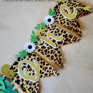 Wild One Safari Banner: Leopard Print Birthday Decor