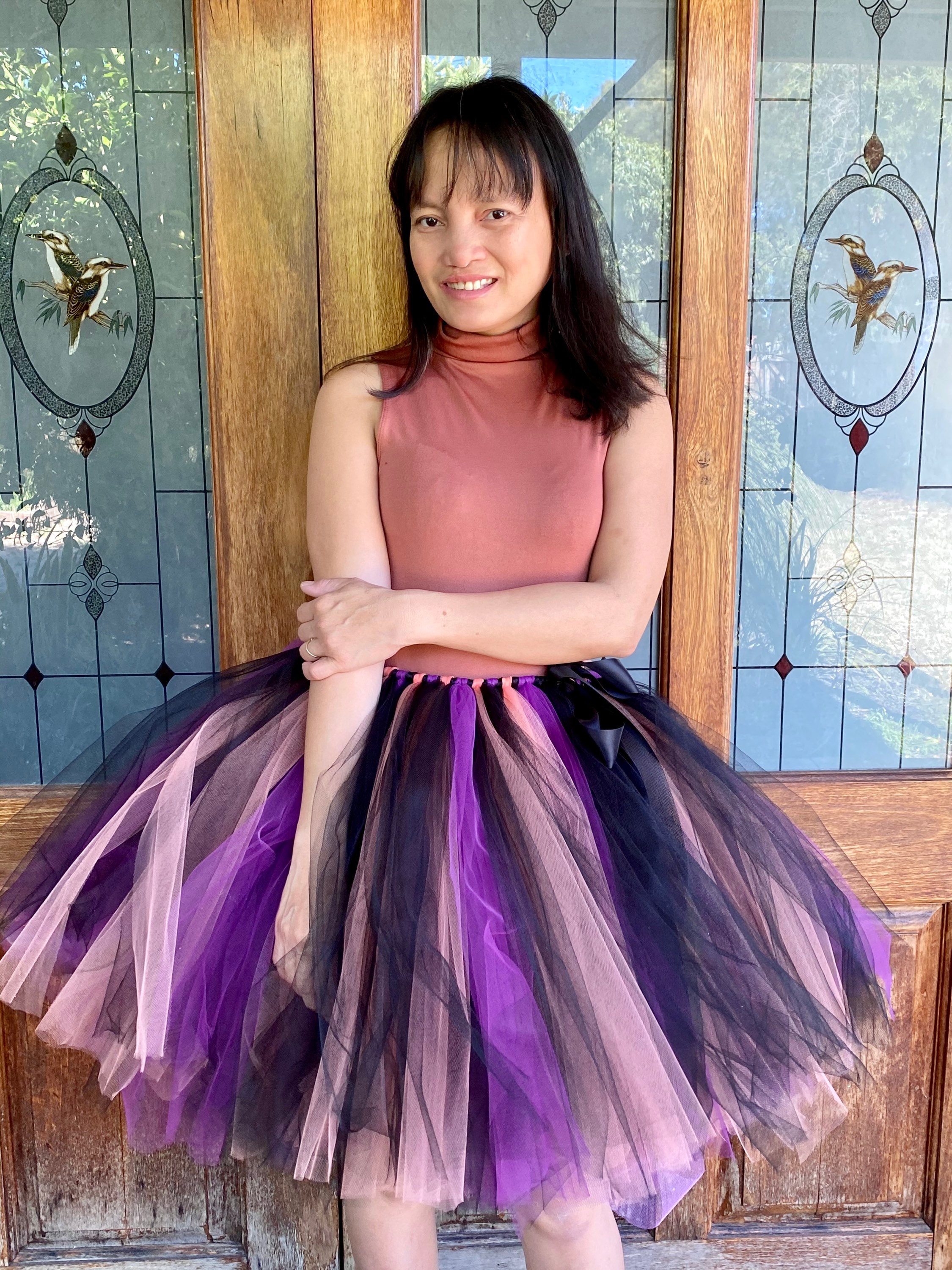 パープルブラックチュールスカート：ハロウィンレイブチュチュ