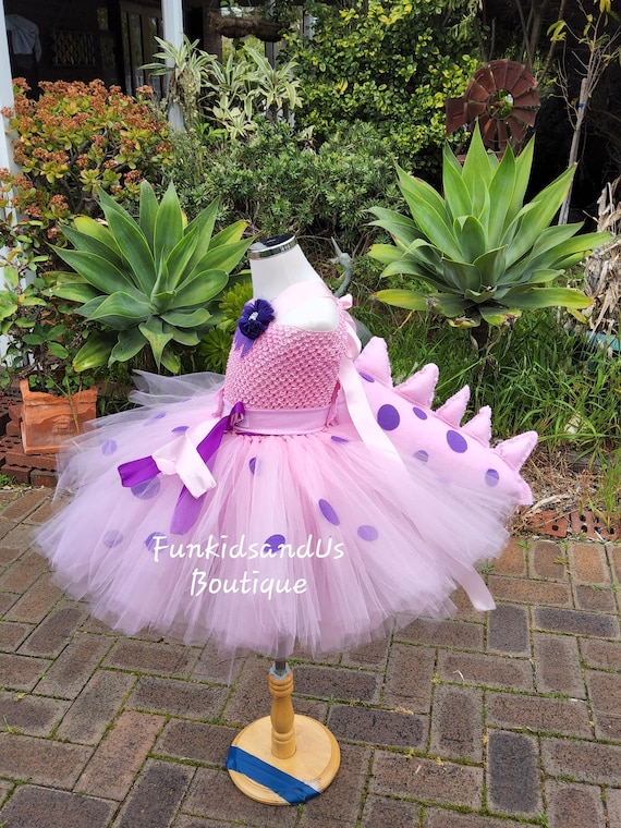 pink dinosaur dress Pink Dinosaur/Dragon Tutu Dress- Handmade Dino Costume with Detachable Tail - Pink Dino Tutu Dress