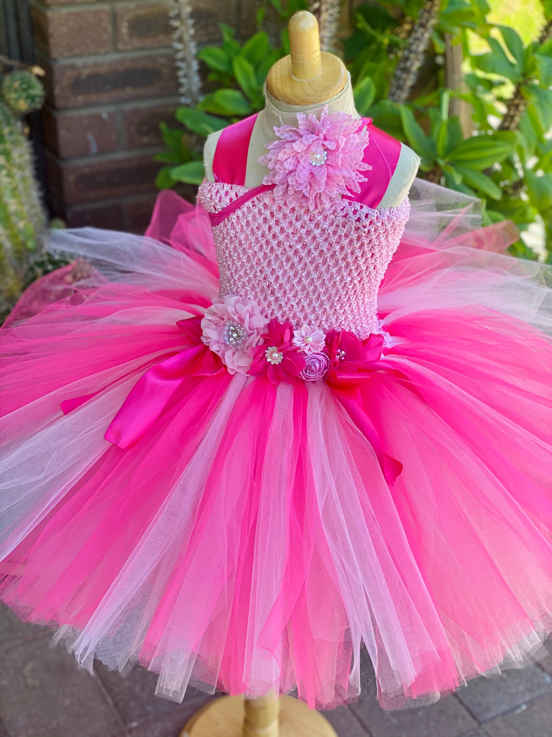 Hot pink best sale tutu dress womens