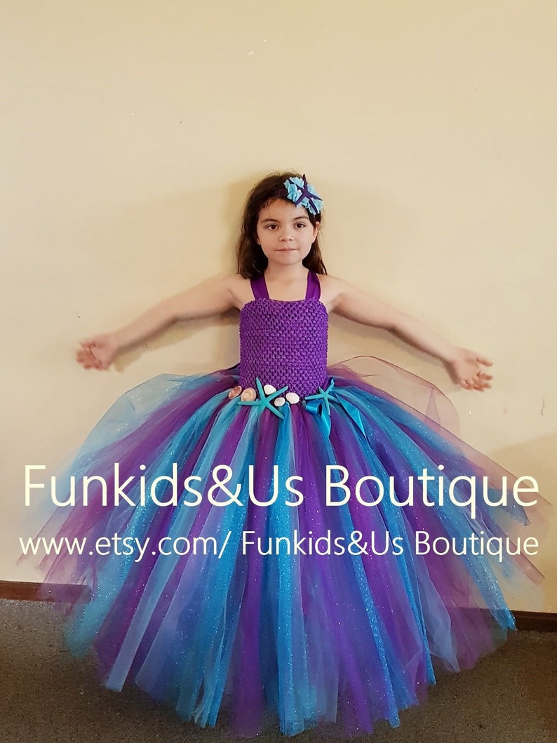 Mermaid Flower Girl Tutu Dress Mermaid Birthday Dress Etsy