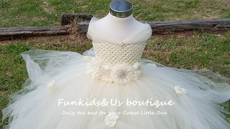 Beautiful Ivory Princess Tutu gown with Rhinestone etc Photo Shoots Perfect for Weddings