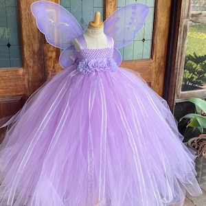 Lavender Fairy Tutu Dress  - Lavender Fairy Dress - Garden Fairy Costume - Fairy Dress Birthday Costume - Fairy outfit