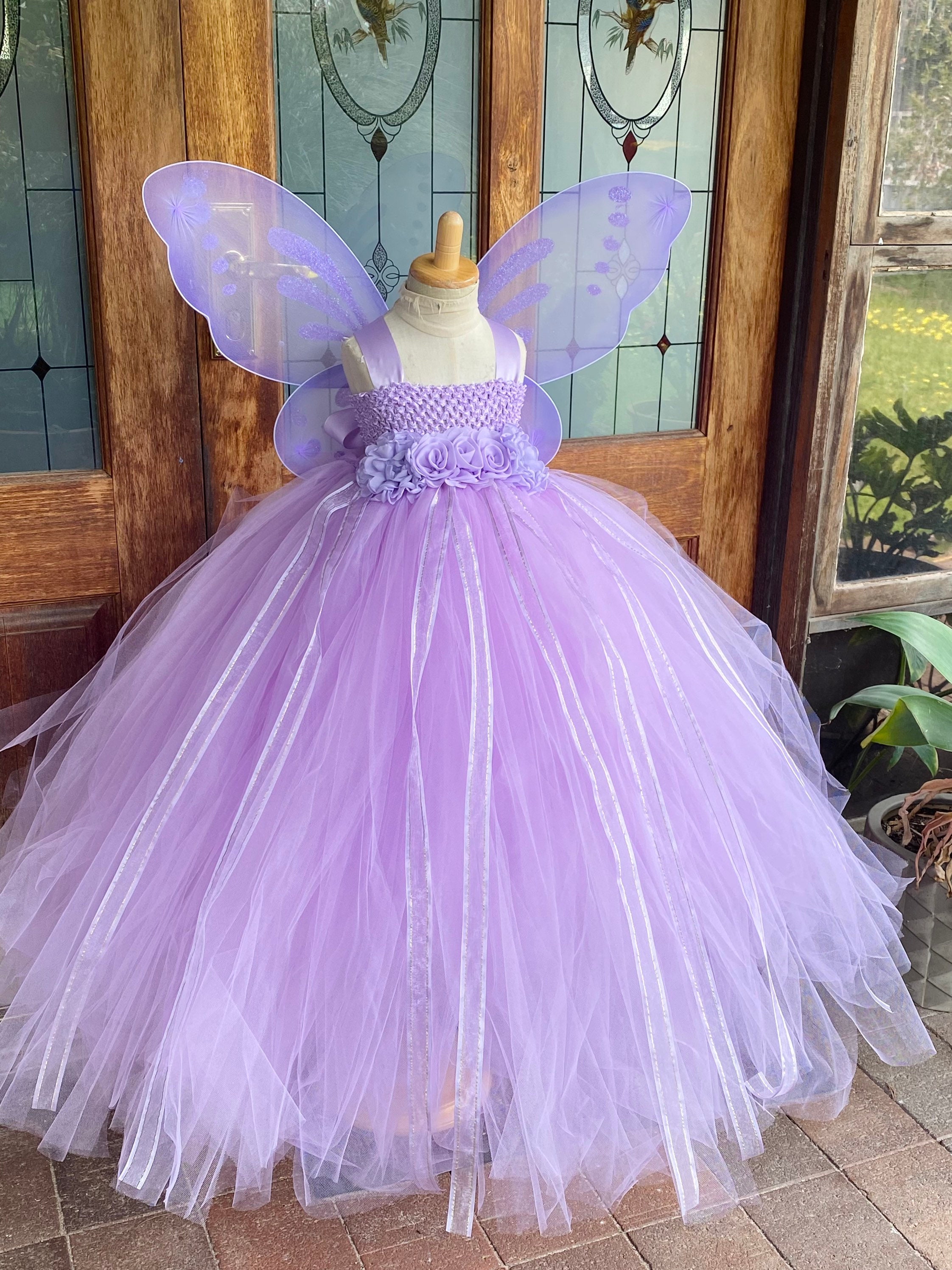 Lavender Fairy Tutu Dress With Wings Lavender Fairy Dress - Etsy