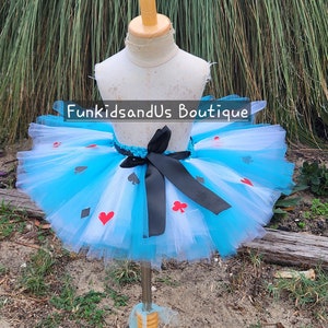 Tutu d'Alice au pays des merveilles, tenue de cosplay d'Alice, tenue de personnage de livre de contes, tenue pour enfants au pays des merveilles, tutu de fille d'anniversaire au pays des merveilles