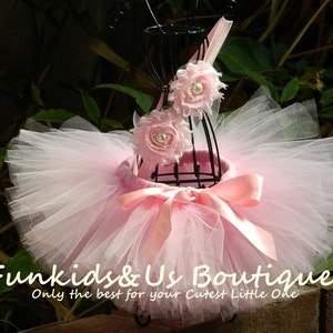 Pink Baby Tutu Set Newborn Tutu and Headband Pink Ballerina Birthday Tutu-smash cake image 3