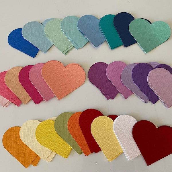 Heart Cardstock - 3.5 inches Heart Love Note Cardstock  - Heart Shaped 20x  choose your Colours