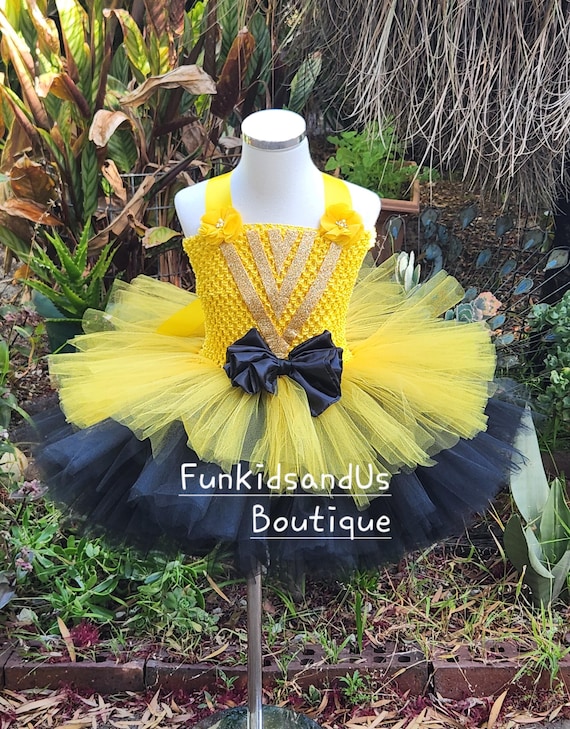 Yellow & Black Tutu Dress: Ballerina Birthday Outfit - Etsy