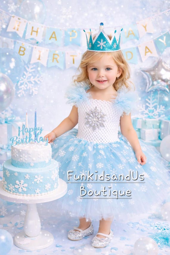 Buy Frozen Snowflake Princess Tutu Dress, Ice Queen Birthday Outfit, Winter  Wonderland Smash Cake Dress Online in India - Etsy