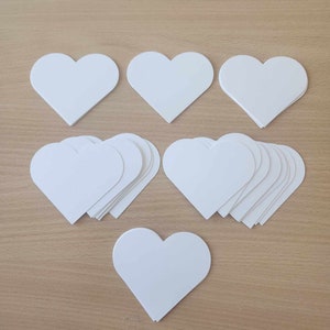 Cartolina de coração - 3,5 polegadas Cartolina de nota de amor de coração branco - formato de coração 20x - branco ou cor misturada
