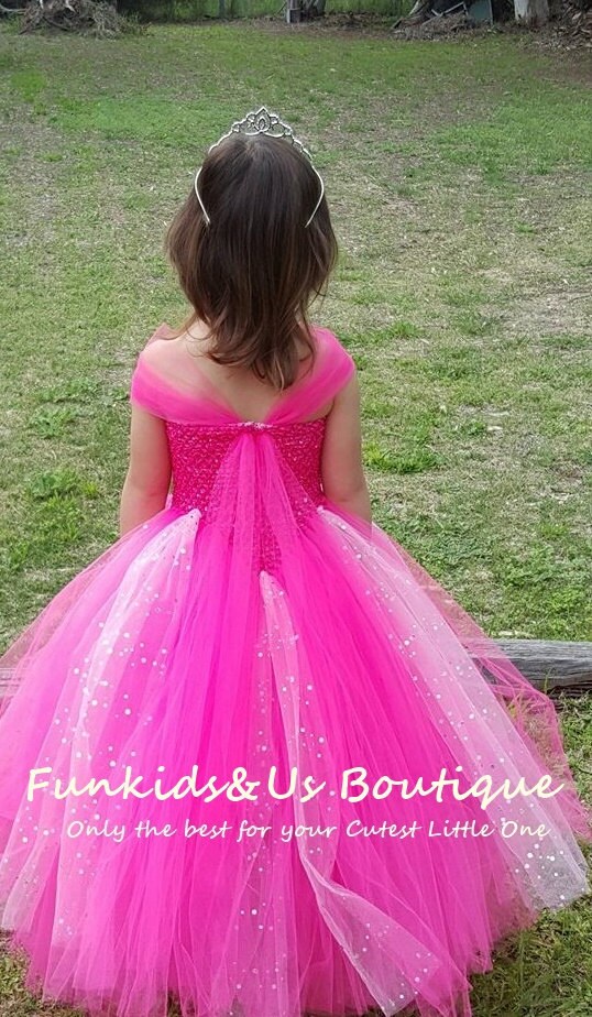 Hot Pink Gown Tutu Dress Stunning Pink Princess Gown Dress Etsy