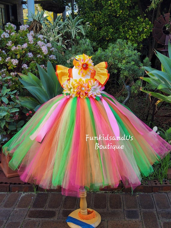 tropical birthday dress Avec Les Filles Tropical Strapless Tiered Maxi Dress Women's Dress : LG