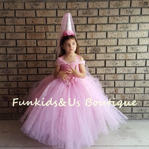 Rosa Tutu Kleid - Pony Theme Tutu Kleid- Einhorn Party Kleid mit Horn Haarband -
