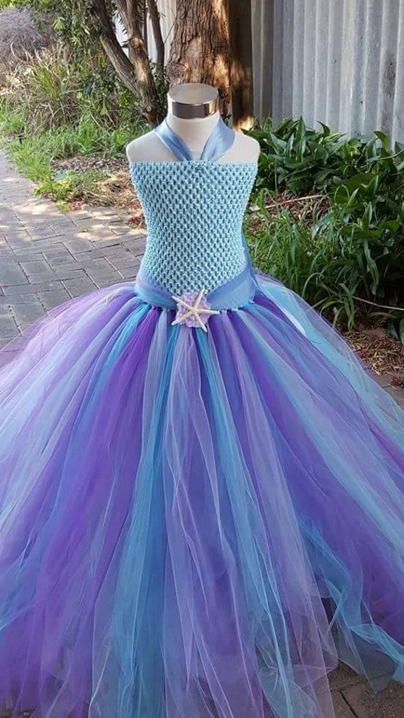 Déguisement Ariel La petite sirène Disney Princess taille 7-8 ans robe bleu  et violet