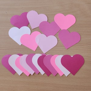 Cartão de papel cartão de coração - 3,5 polegadas Cartão de papel cartão de nota de amor em forma de coração - 20x - Tom de rosa ou escolha suas cores - tom de rosa