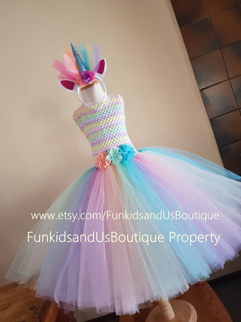 Pastel Unicorn Tutu Dress Unicorn Birthday Dress Etsy