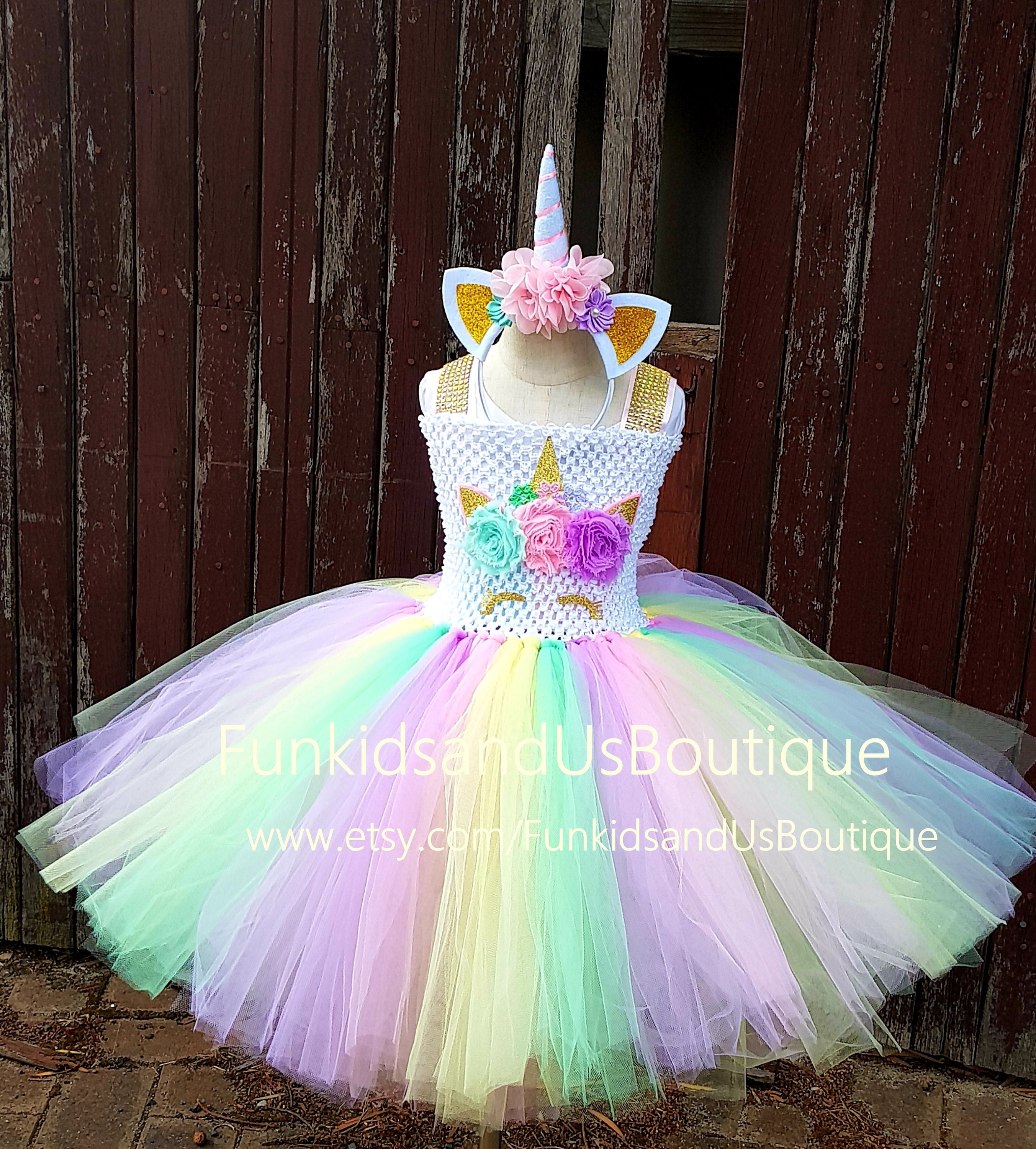 ZUCOS Costume de licorne pour fille avec lumières - Robe tutu - Rob