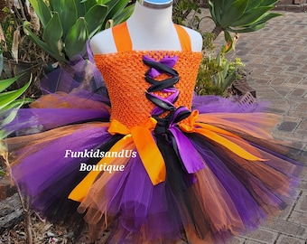 Vestido De Bruja Para Niña Halloween – Disfraz De Tul, Cómodo, Para Fiestas Y Carnaval, Tallas 2-12 Años