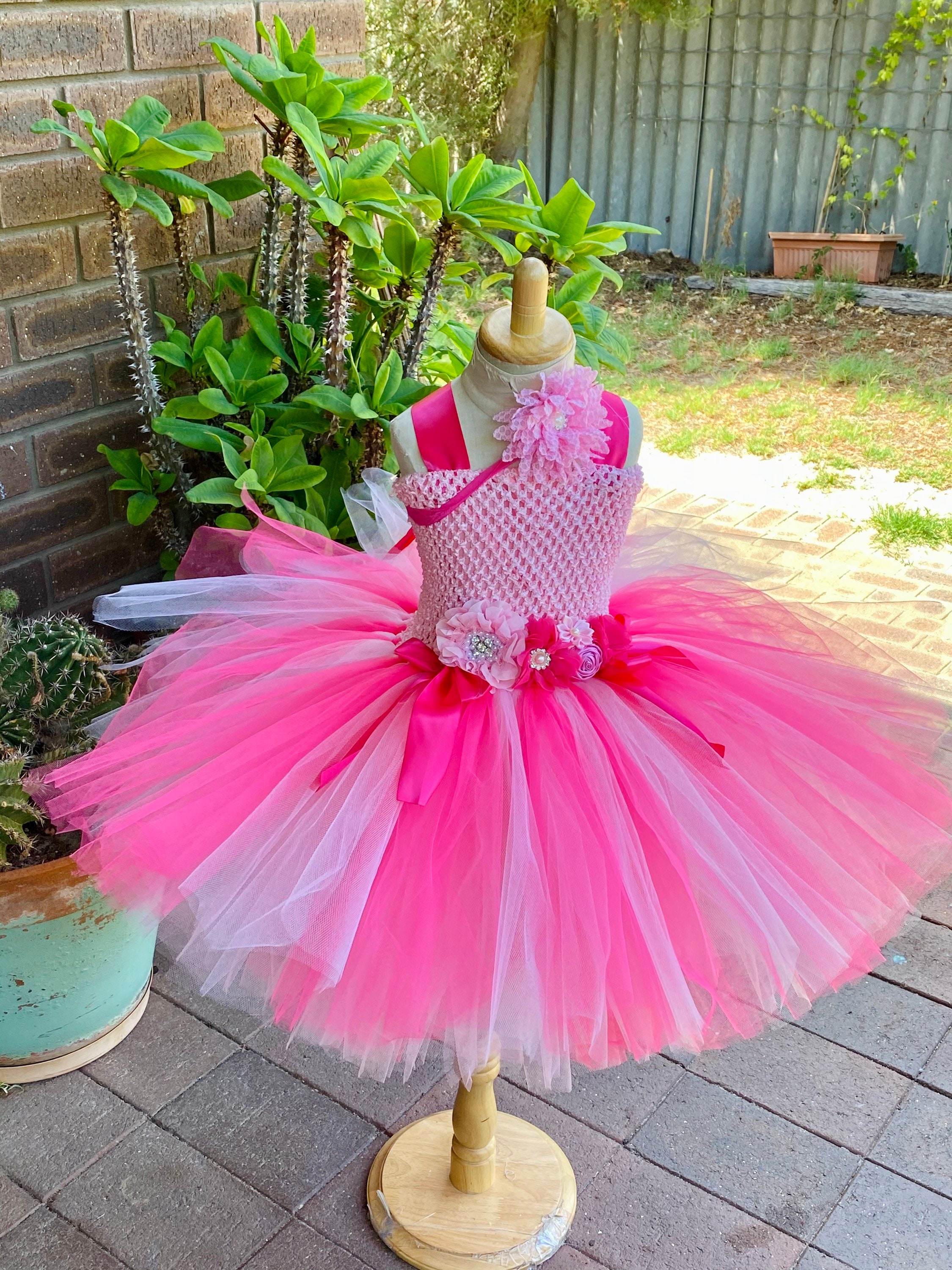 Hot Pink Tutu Toddler Ribbon Skirt, Pink Tulle Flower Girl Dress for  Summer, Girl Special Occasion Dress Little Girl, Newborn - Size 12 TWSP by  Vanah Lynn Designs