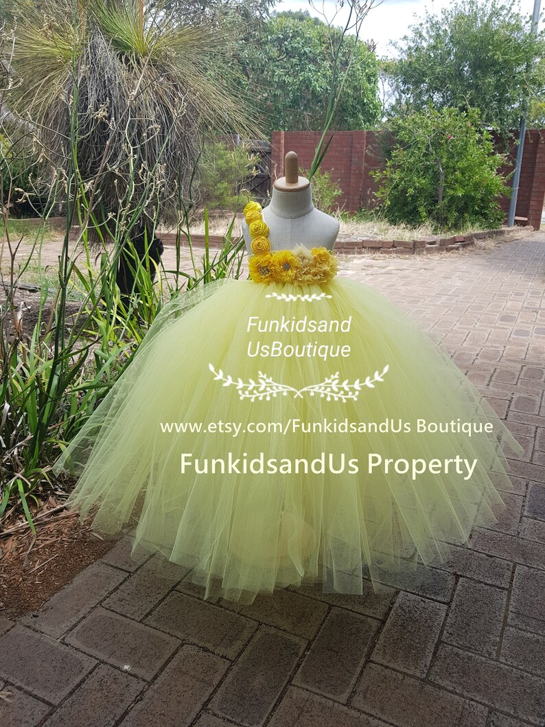 photo shoot Dress Pageant LemonPale Yellow Birthday Tutu Dress Yellow Flower girl Tutu Dress