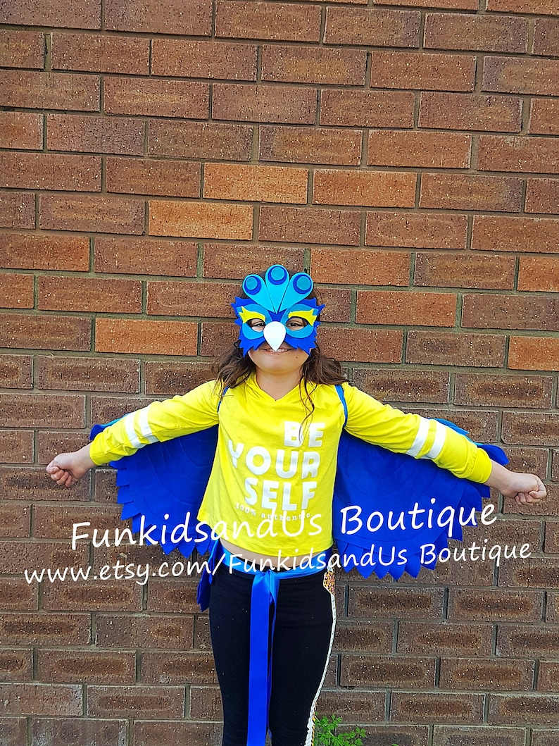 Blue Parrot Wings Bird Wings Costume Kids Blue Parrot Etsy