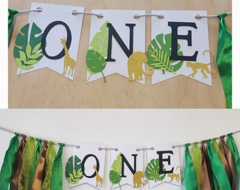 Personalized  party banner -  Baby Bunting -  Birthday Banner - felt wild One  birthday- High chair banner  wildbirthday- wild one banner