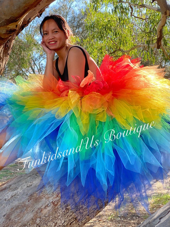 Falda tutú mujer Falda Tutú en capas para adultos Tutú arco iris Tutú en  capas de falda para adultos Traje de arco iris -  España