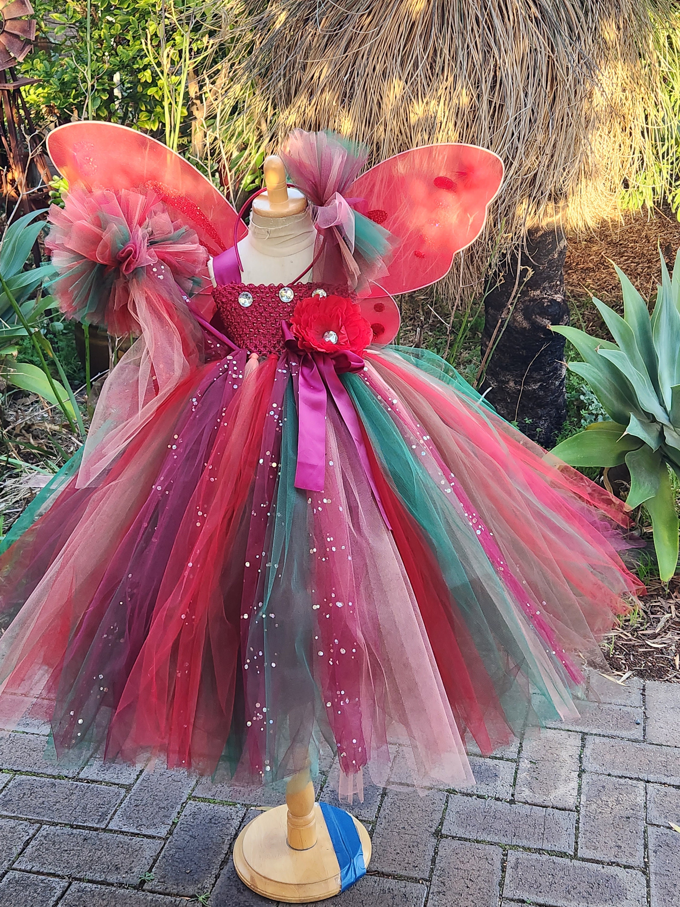 Enchanted Woodland Fairy Tutu Dress With Sparkly Wings