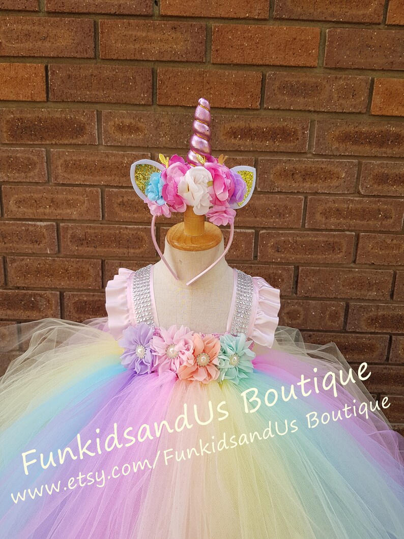 Pastel Rainbow Dress Unicorn Tutu Dress Unicorn Birthday Etsy