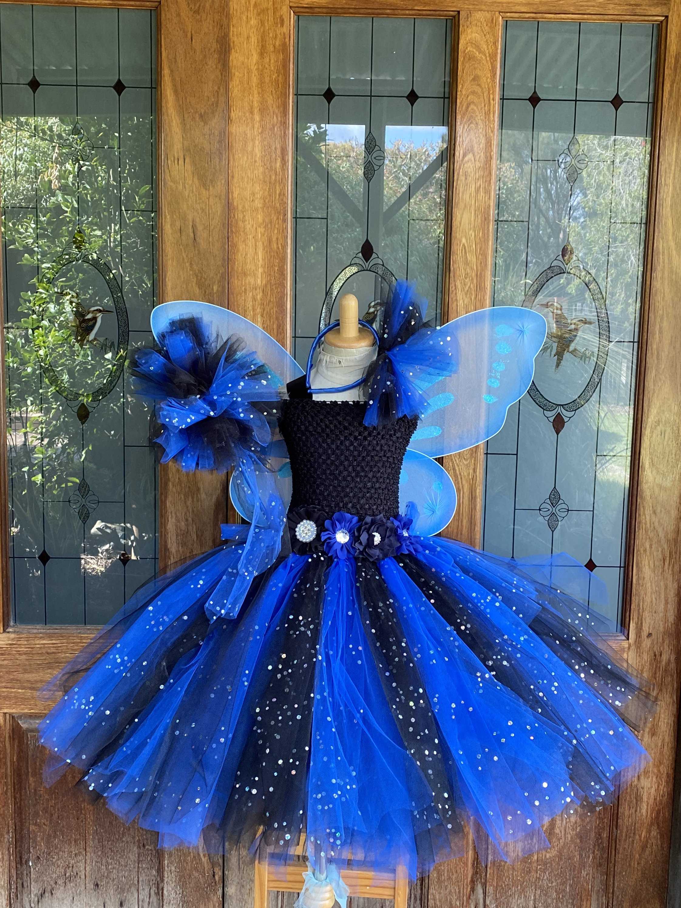 galaxy blue black starry fairy dress Midnight Moon Fairy Tutu Dress: Black & Blue Starry Night Ensemble