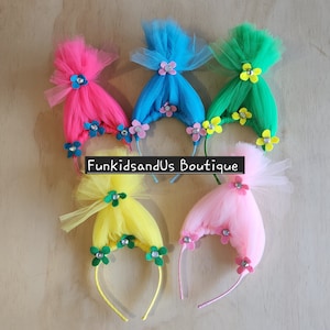 Birthday Party Headband - Girl Party wig Headband - poppy inspired headband - party headband