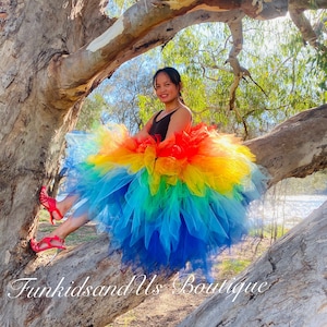 Adult Rainbow  tutu skirt -  Adult Birds Macaw Tutu skirt- Adult Layered Tutu skirt  - Rainbow Tutu -  Adult Skirt layered tutu