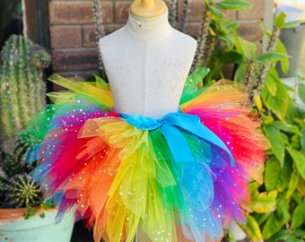 Rainbow  Layered Skirt - Glitter layered Tutu Skirt- Sparkly Rainbow  skirt - Unicorn Skirt- Sparkle unicorn skirt