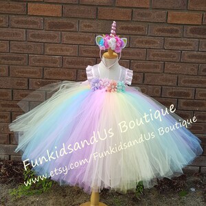 Vestito tutù unicorno arcobaleno pastello: costume di compleanno per bambine