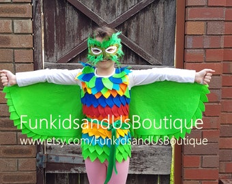 Bird Costume - Lorikeet  bird costume - Bird Costume Kids Parrot Mask and Wing