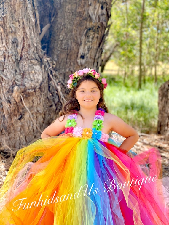 Rainbow Rave Bra and Tutu, Rainbow Fairy Rave Bra, Rainbow Costume