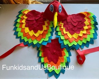 Bird felt wing - Bird Wings Costume Kids  - Parrot Wings, Tail  and Beaks - Bird Costume Set, Bird Wings and Hat beak