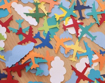 GlitterTime Flies. Airplane And Cloud Confettis Table Book Scrapbooking Embellis