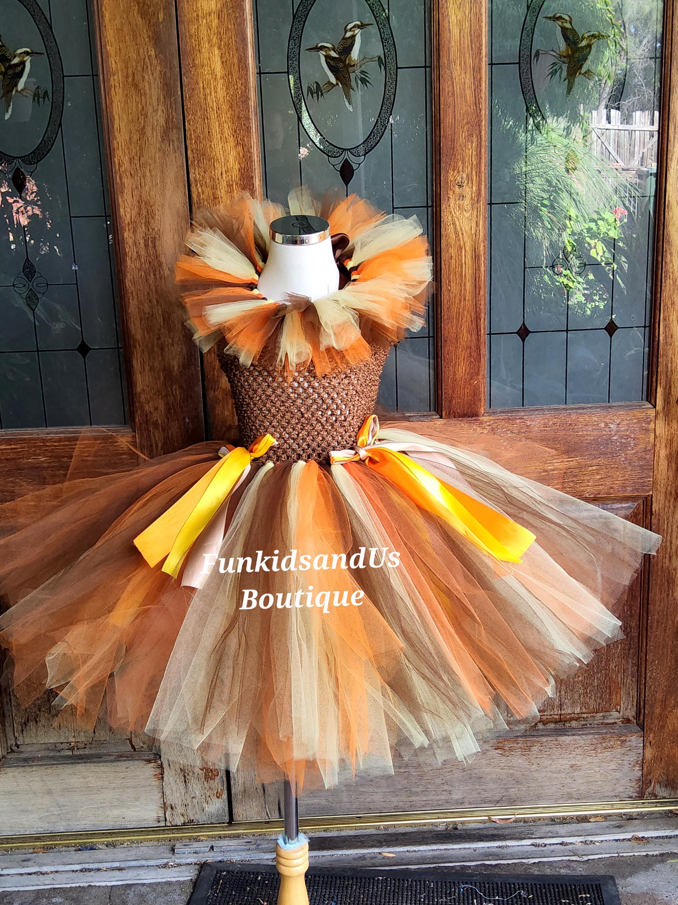 手作りのライオンチュチュドレスコスチューム：チュールたてがみ付き