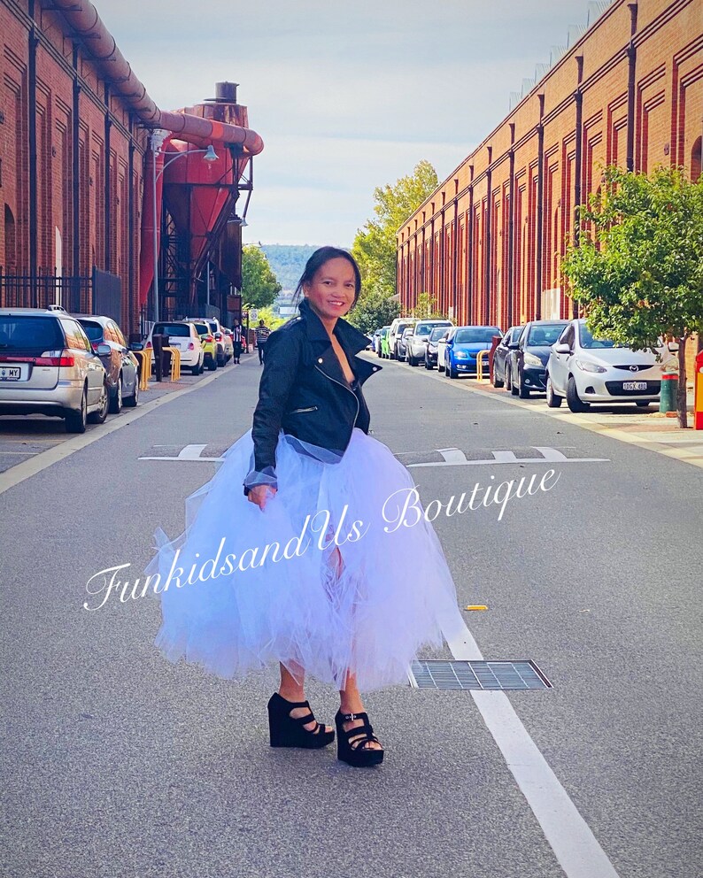 White Tulle Adult Tutu Bridal Shower Skirt Adult Tutu Adult Engagement Skirt photo prop TUlle Skirt Choose Colour image 3