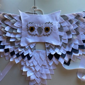 Owl Costume - Owl  wings -  Owl wings Costume - Animal costume- Owl wings costume -  Felt Owl Wings and Mask Set - White owl Kids Costume